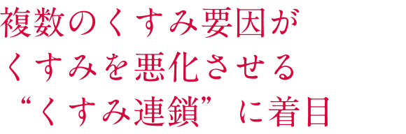 複数のくすみ要因がくすみを悪化させる"くすみ連鎖"に着目