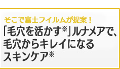 そこで富士フイルムが提案！「毛穴を活かす」ルナメアで、毛穴からキレイになるスキンケア