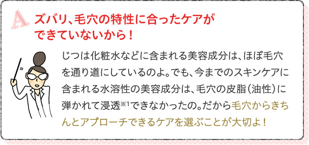 ズバリ、毛穴の特性に合ったケアができていないから！